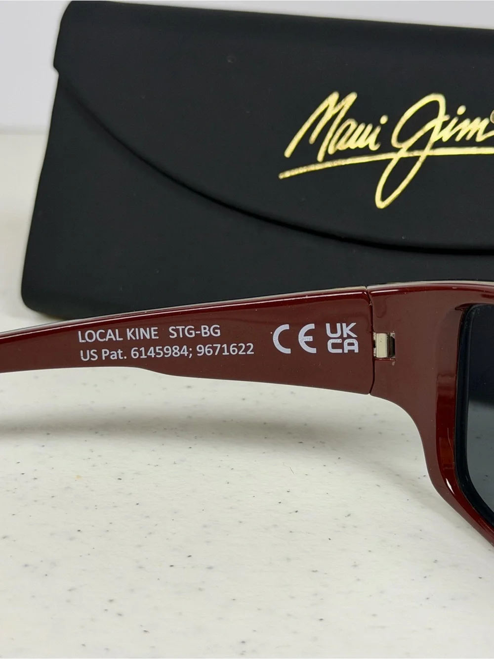 Maui Jim Local Kine Polarized Sunglasses STG-BG Black Burgundy w/ Case